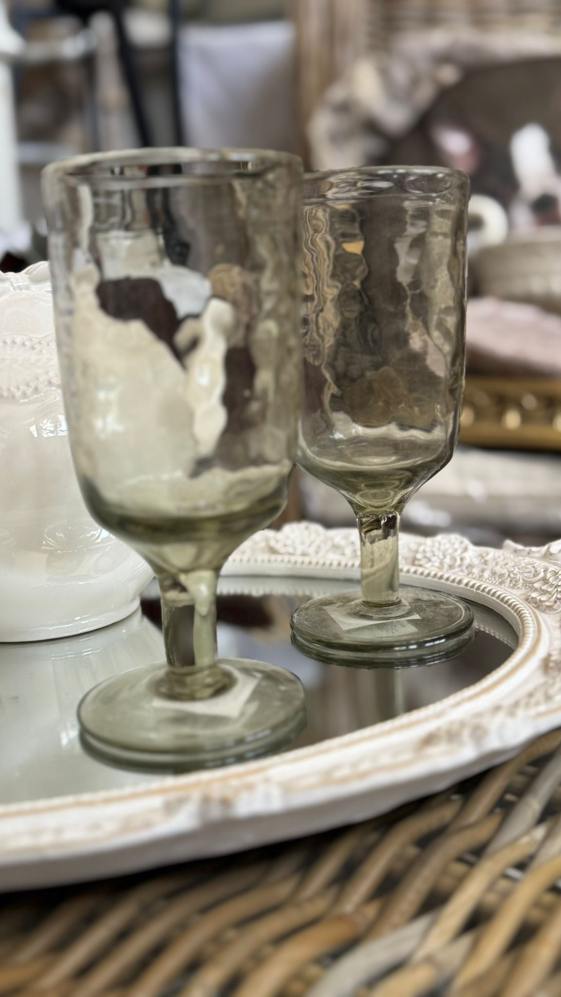 Set 6 Calici verdi in vetro