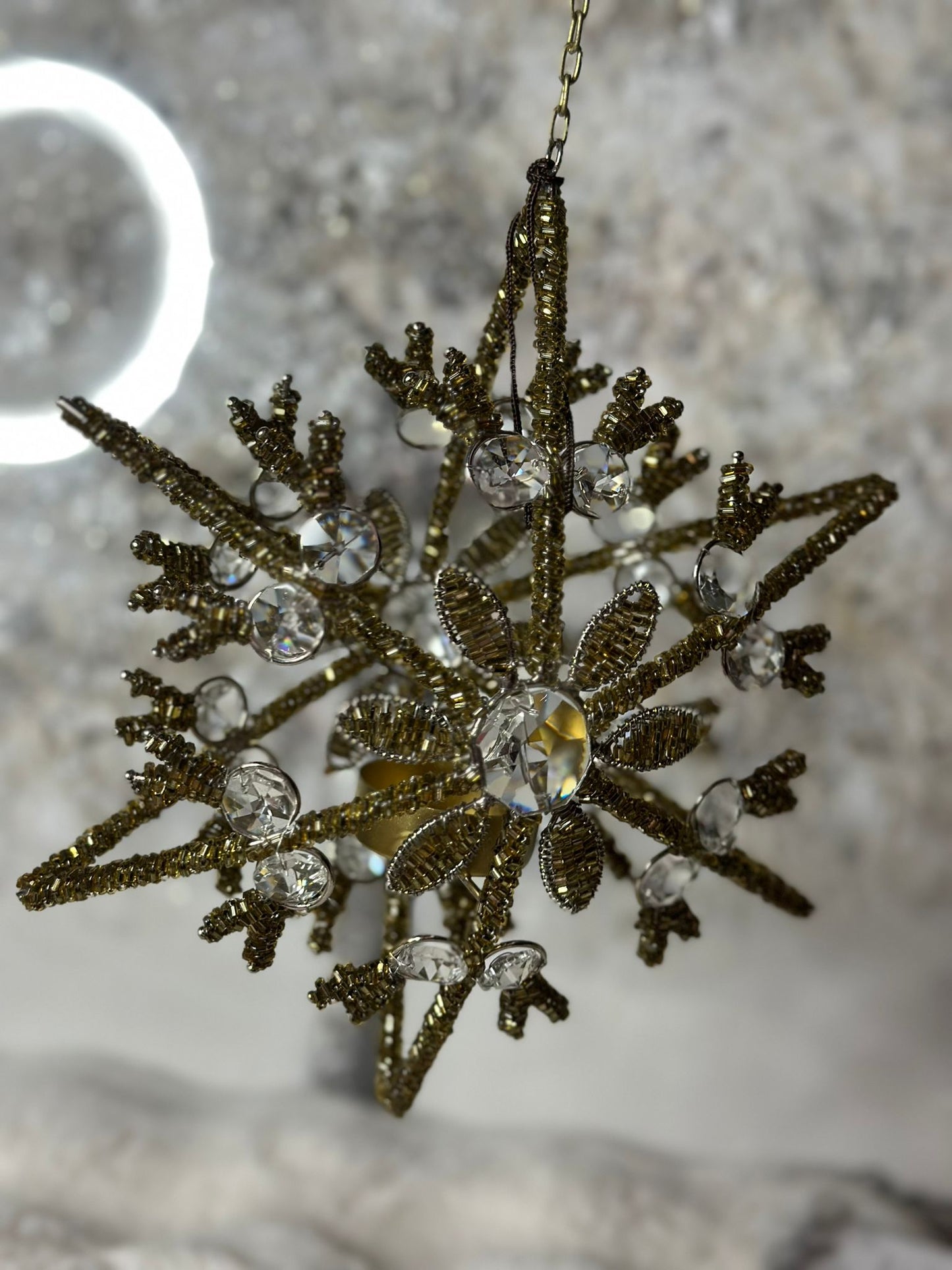 Stella natalizia porta candela oro caldo