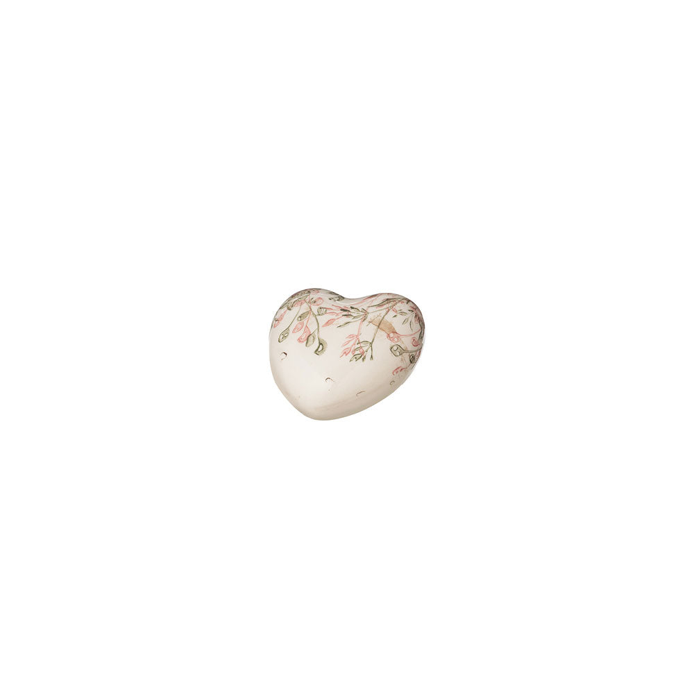 Cuore bianco decorato con fiori 8x8| L'Arte di Nacchi