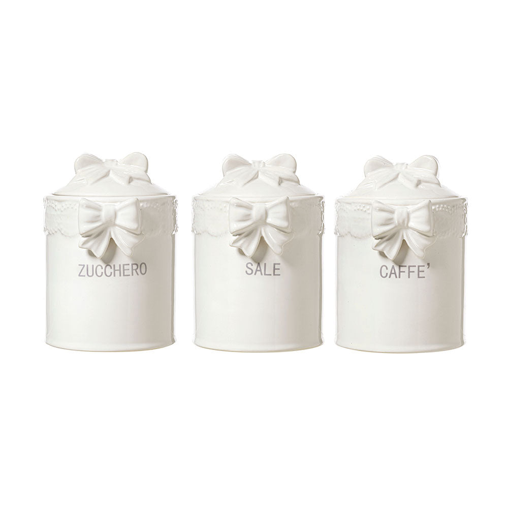 Tris barattoli fiocco