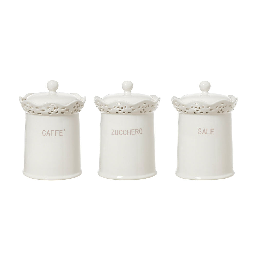 Tris barattoli cucina in ceramica