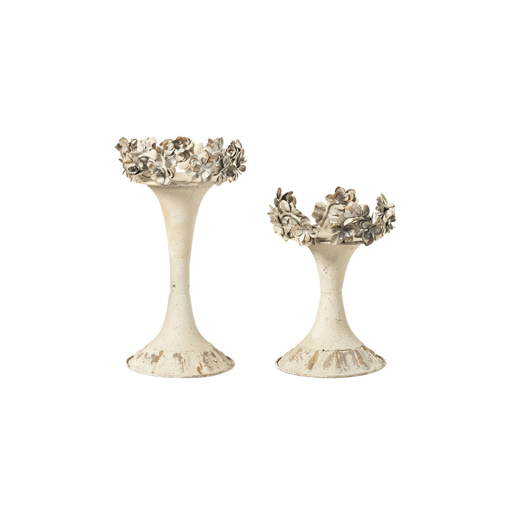 Porta candela con motivo floreale