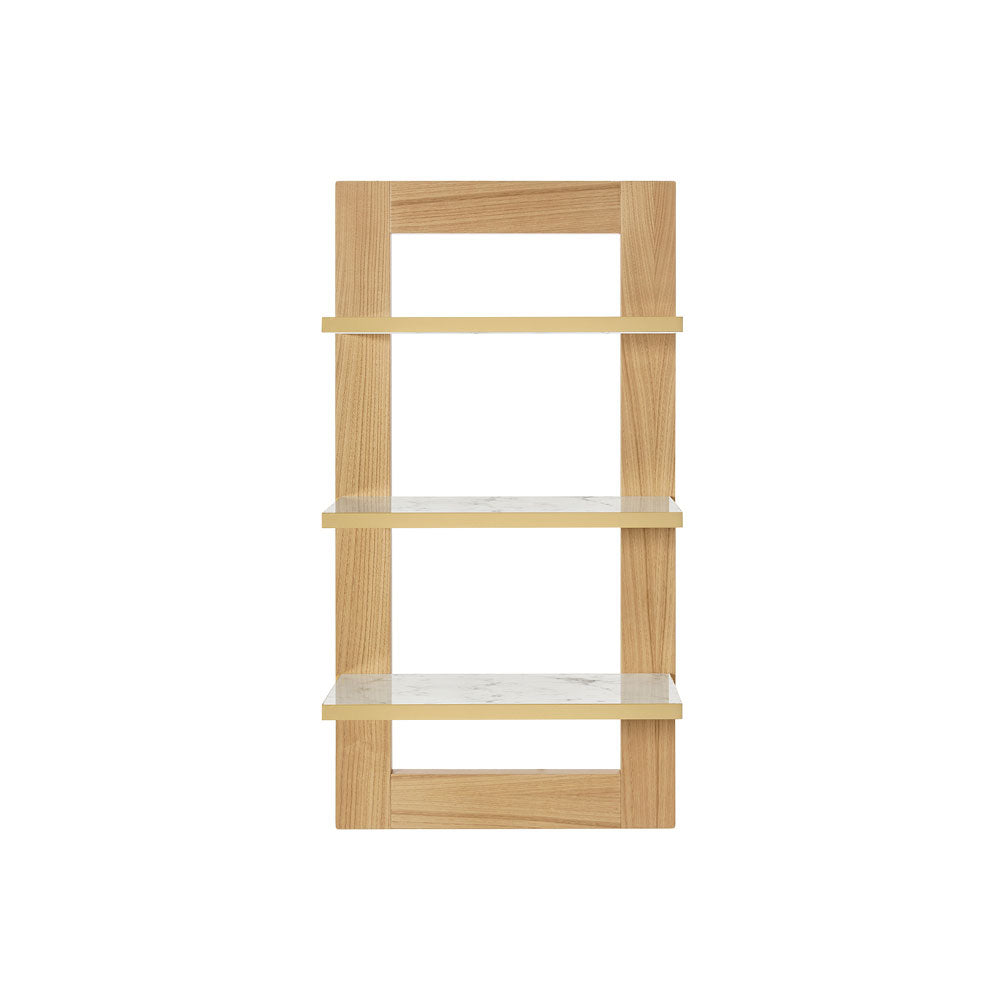 Mensola in legno effetto marmo con 3 scomparti
