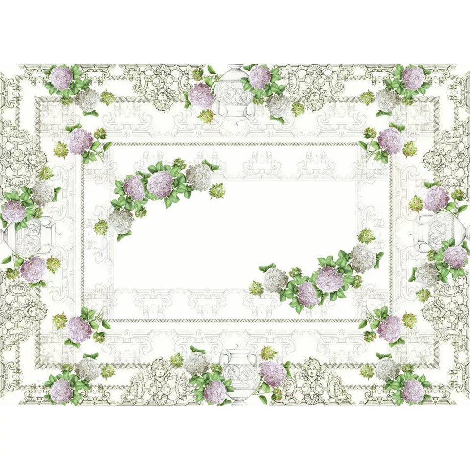 Tovaglia bianca con fiori 12 posti