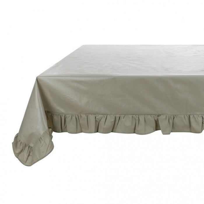 Tovaglia bianca-verde cerata 8 posti