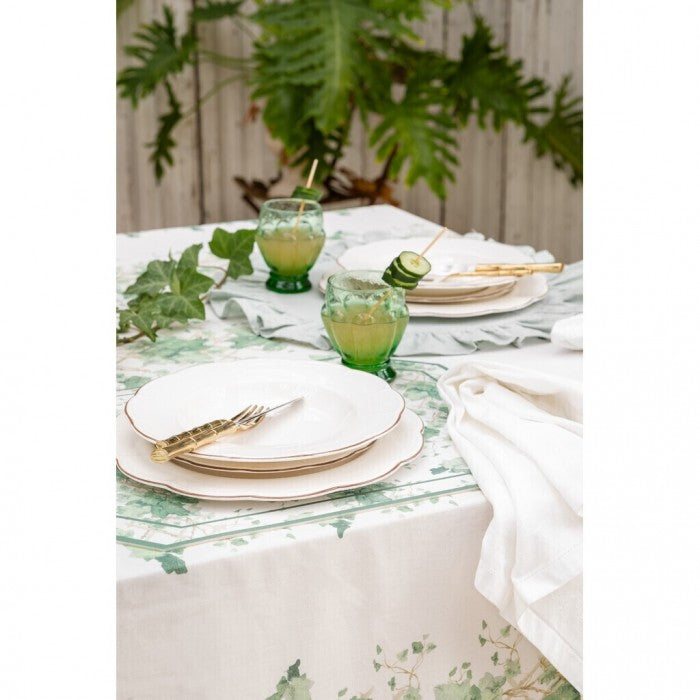 Tovaglia verde cerata 8 posti