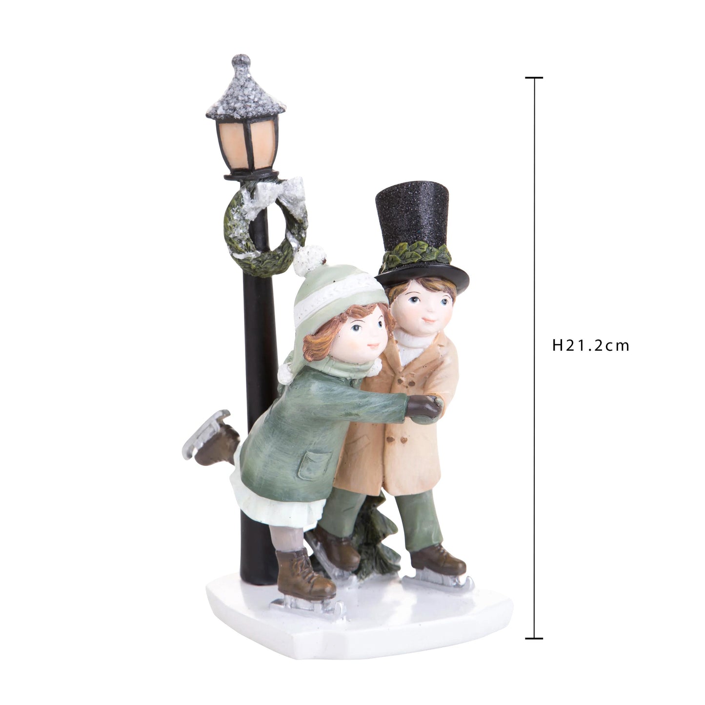 Bambini che sciano statuetta natalizia h.21,2cm| Dino Bianchi