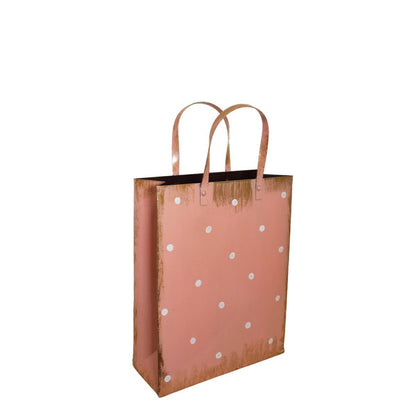 Borsa Porta piante rosa a pois bianchi in latta| Plathea
