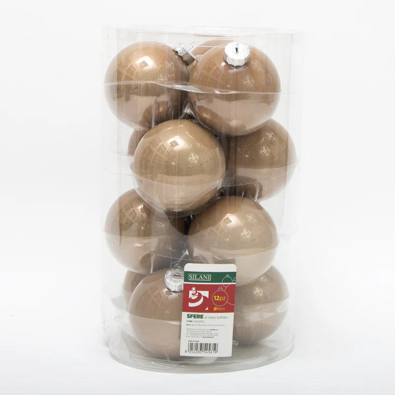 Sfere di vetro soffiato tortora