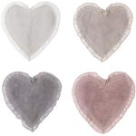Tappeto a cuore con frills 50 × 65 cm,1300 gsm| Blanc Mariclò