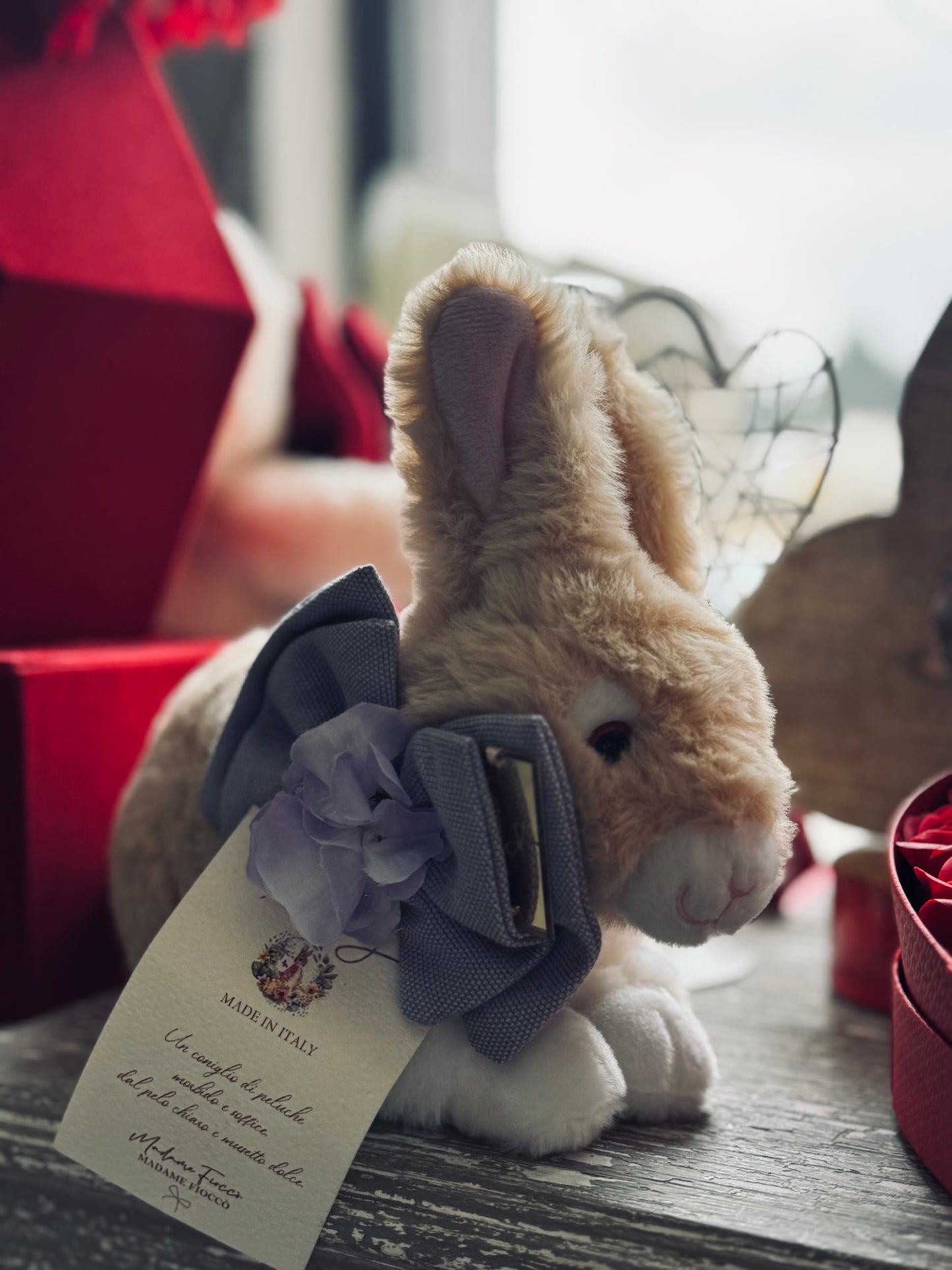 Coniglietto con fiocco di Pasqua| Madame Fioccò