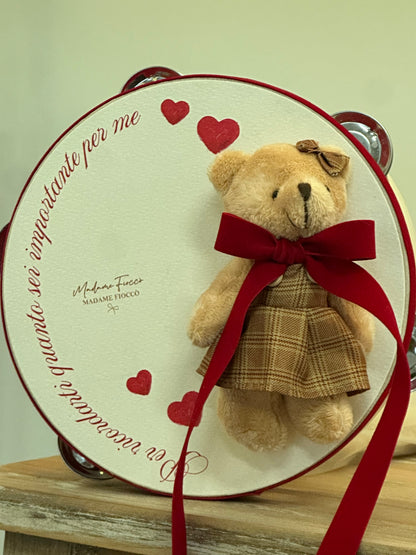 Tamburello Love Teddy 18cm| Madame Fioccò