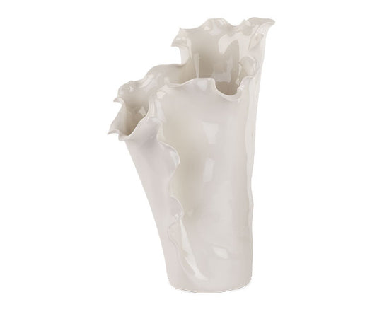 Vaso con rouches bianco| Tono su tono