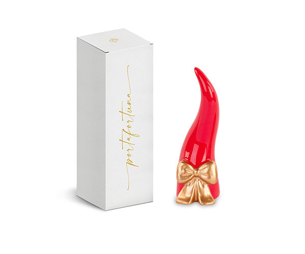 Corno rosso con fiocco