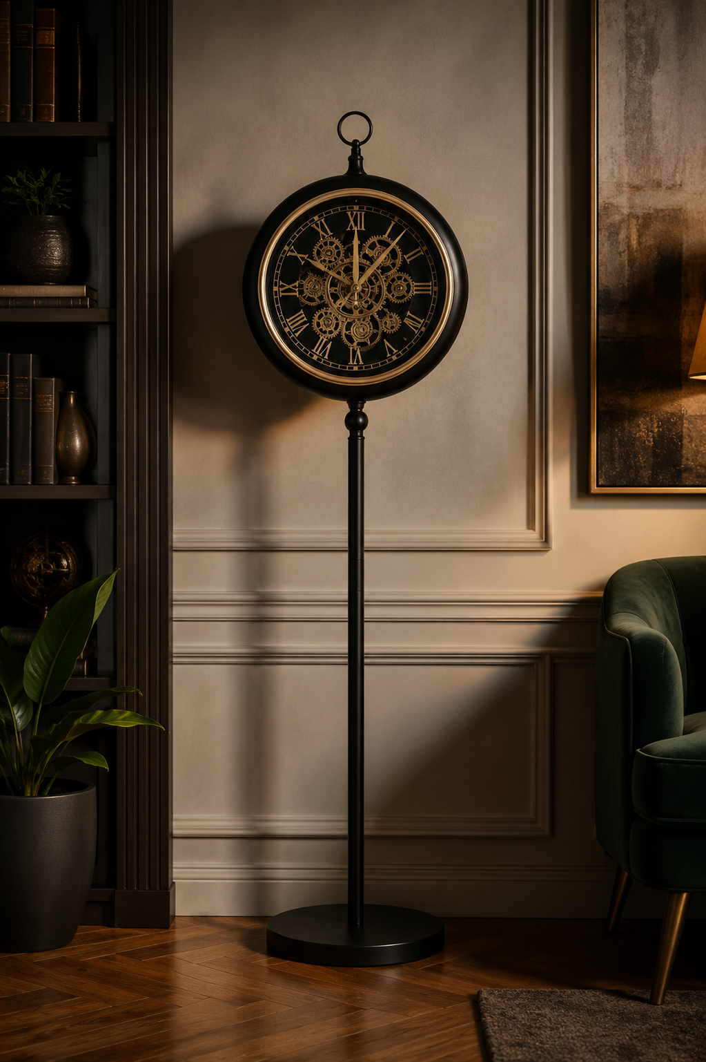 Orologio nero e oro con base 155h| Plathea