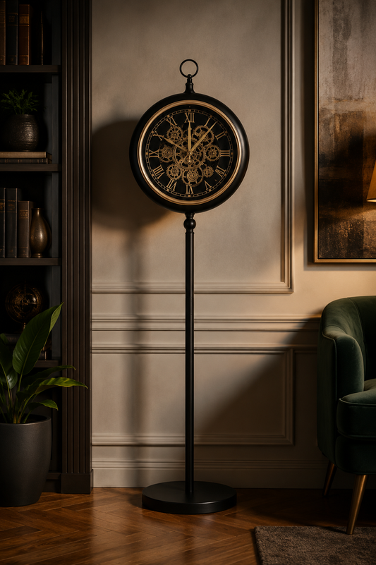 Orologio nero e oro con base 155h| Plathea
