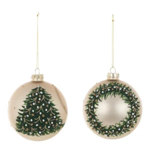 Sfera natalizia oro e verde- decoro albero