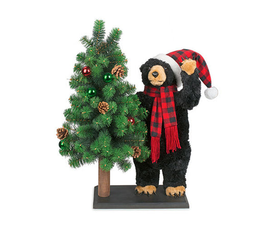 Orso nero con albero h.760| Carta I Bassanesi