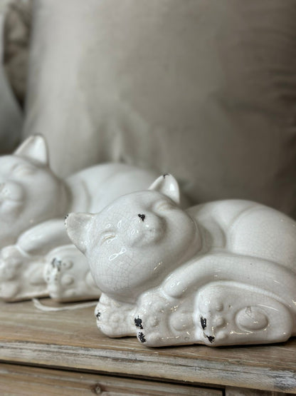 Gatto in ceramica Shabby