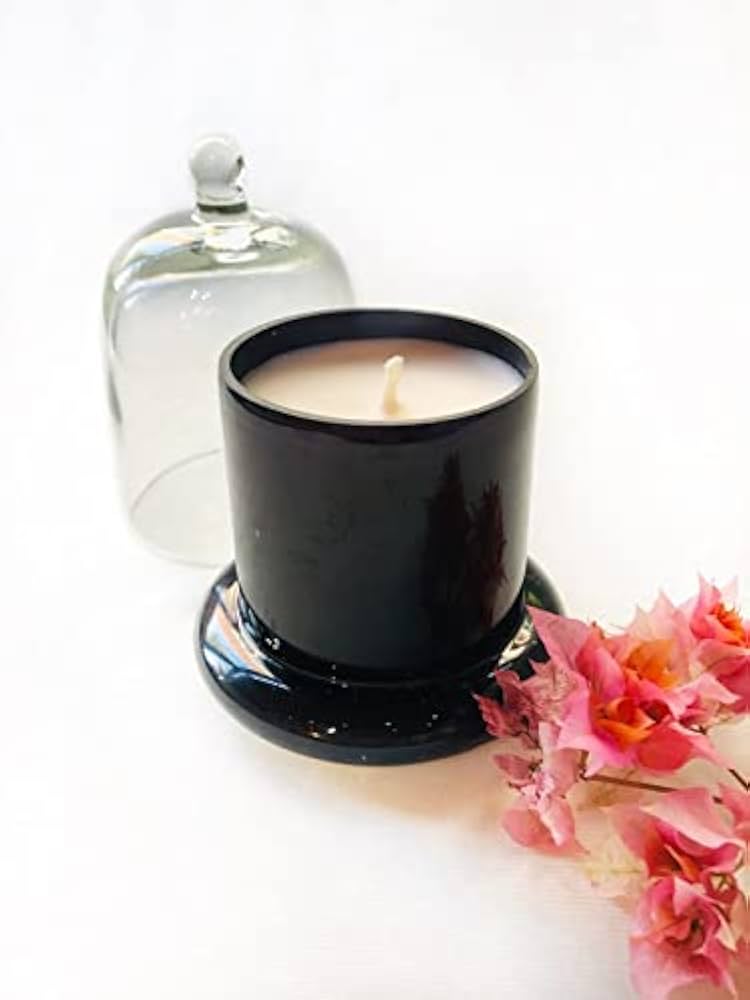 Candela argento-nera con coperchio 10x8cm| Belda