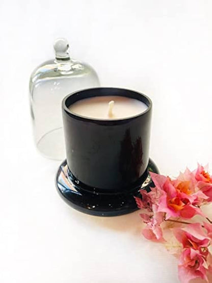 Candela argento-nera con coperchio 10x8cm| Belda