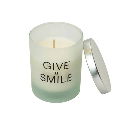 Candela colorata in vetro "Enjoy your life" 8h| Belda