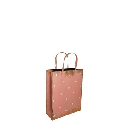 Borsa Porta piante rosa a pois bianchi in latta| Plathea