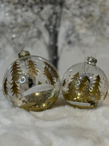 palla trasparente con decoro oro