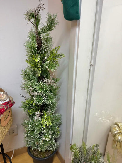 Albero di Natale slim con ghiaccioli 140cm