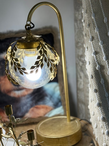 Lampada sfera con foglie dorate| Belda