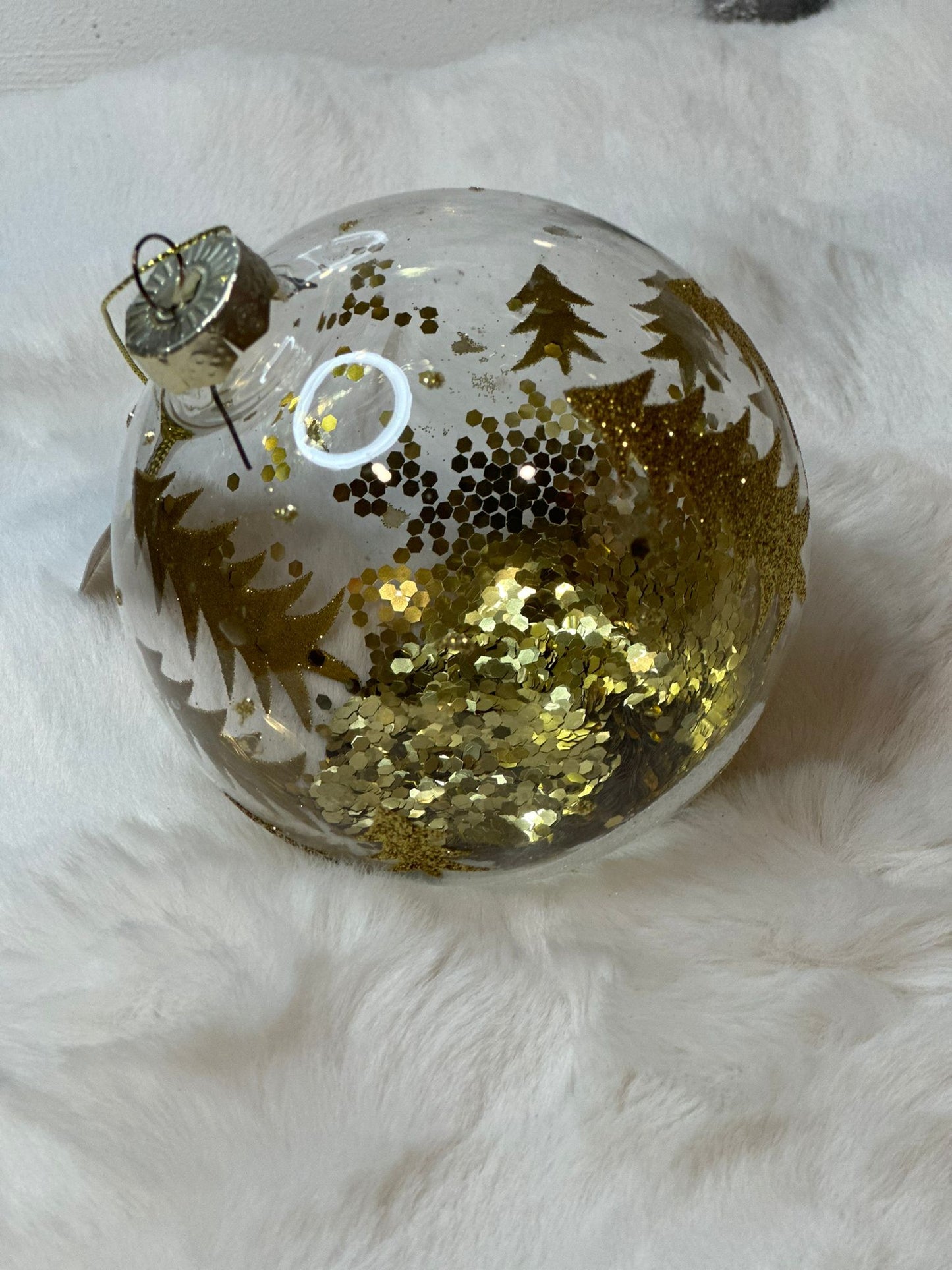 palla trasparente con decoro oro