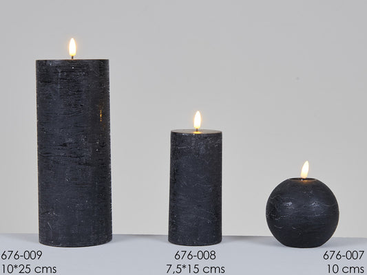 Candela LED otonda nera