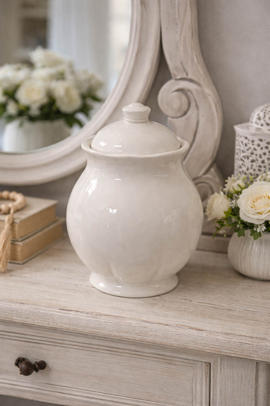 Barattolo bianco in ceramica| L'Arte di Nacchi