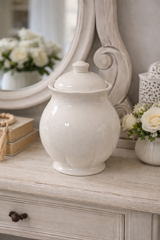 Barattolo bianco in ceramica| L'Arte di Nacchi