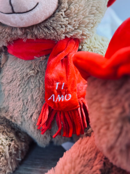 Peluche con sciarpa e cappello 25cm