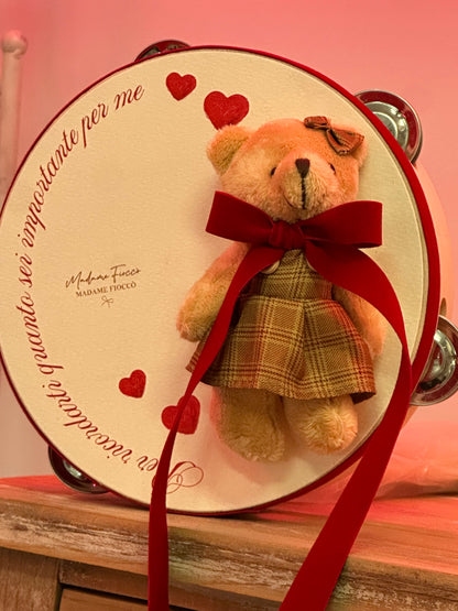Tamburello Love Teddy 18cm| Madame Fioccò