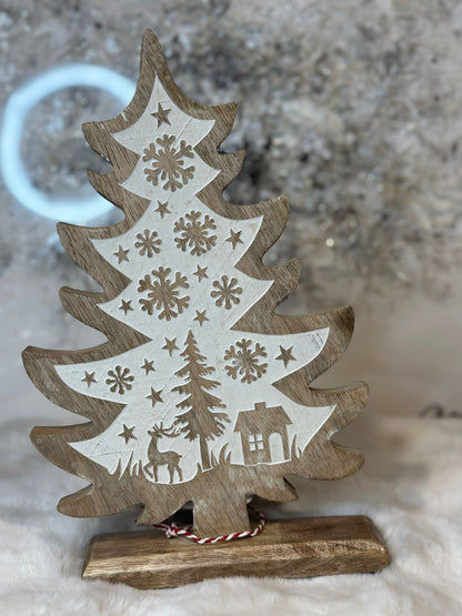 albero in legno- decoro di natale