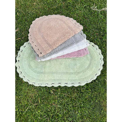 Tappeto menta ovale con crochet 55x85| Blanc Mariclò