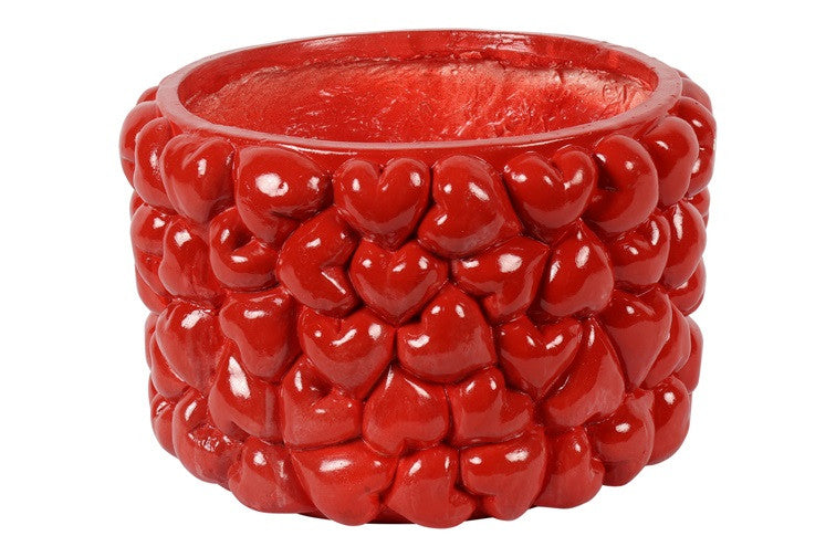 Vaso rosso con cuori