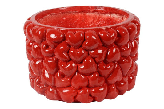 Vaso rosso con cuori