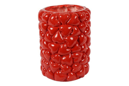 Vaso rosso con cuori