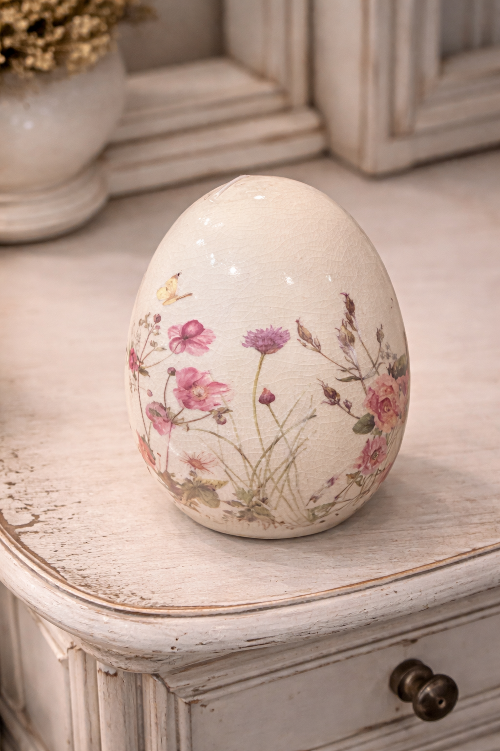 Decoro  con fiori in ceramica 10cm| L'Arte di Nacchi