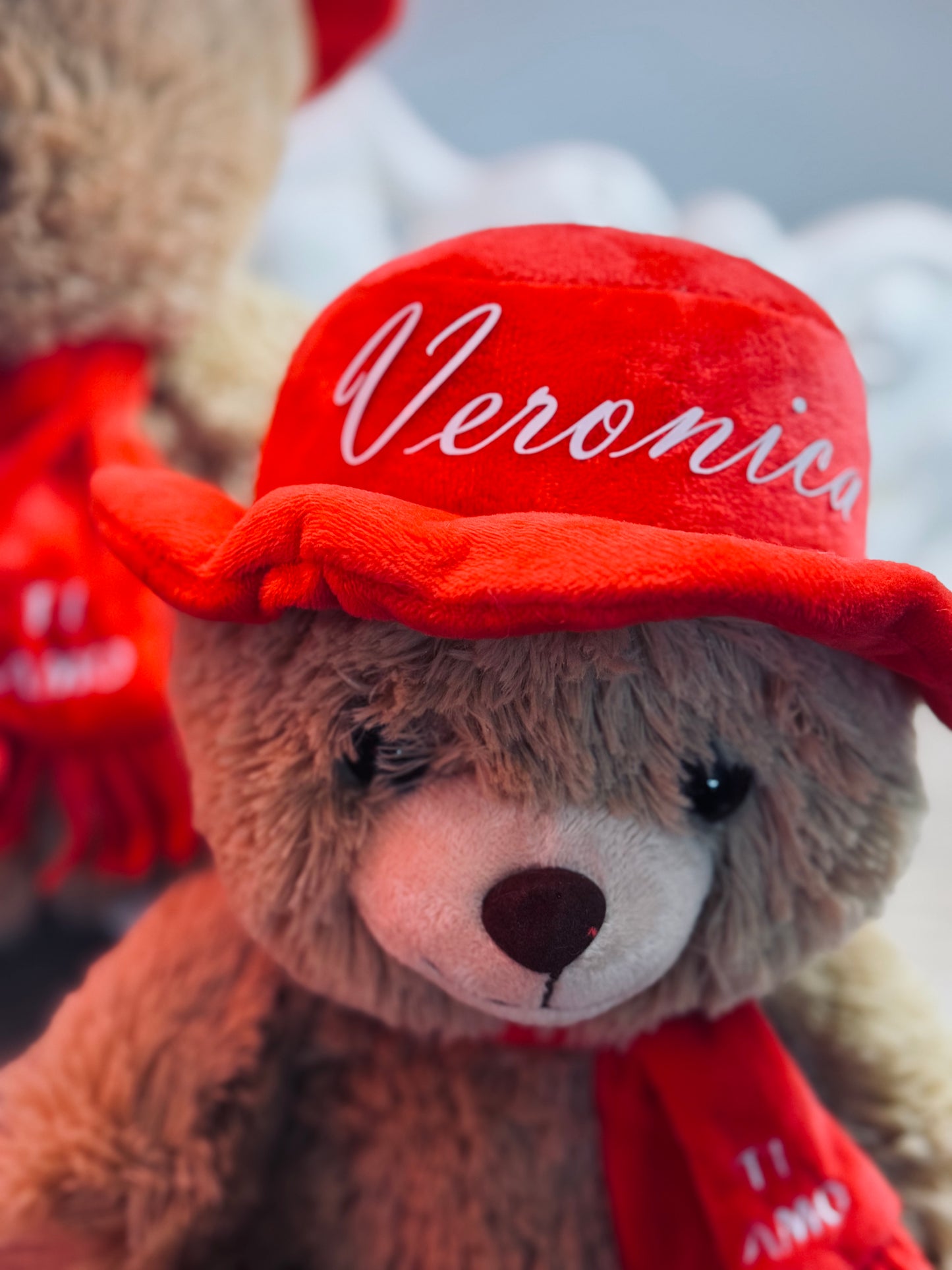 Peluche con sciarpa e cappello 25cm