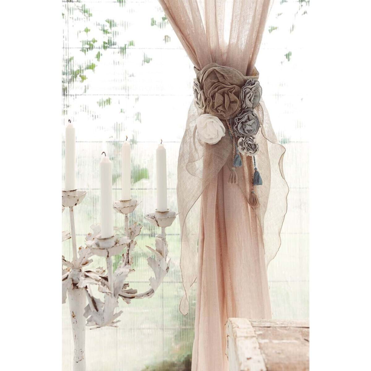 Embrasse con fiori e nappe | Blanc Mariclò