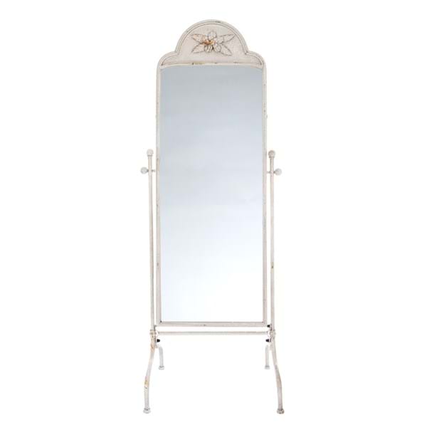 Specchio con struttura bianca vintage 60x46x170cm| Blanc Mariclò
