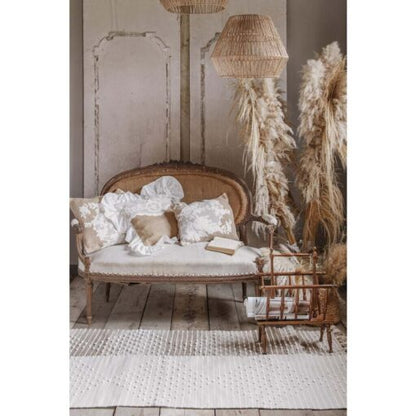 Tappeto marrone e bianco con nappe 55×160 cm| Blanc Mariclò