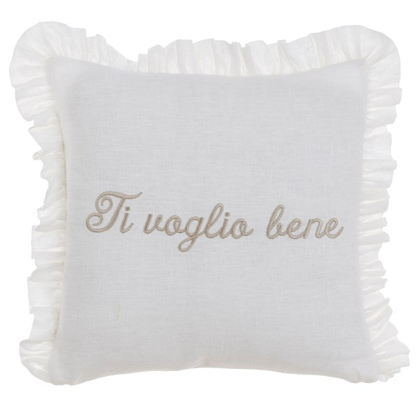 Cuscino "Ti voglio bene" in lino | Blanc Mariclò