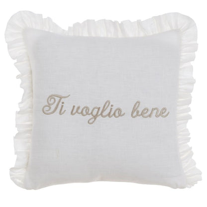 Cuscino "Ti voglio bene" in lino | Blanc Mariclò