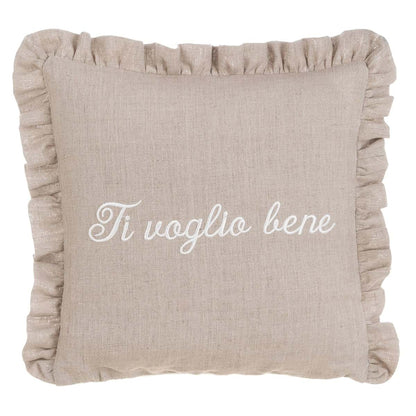 Cuscino "Ti voglio bene" in lino | Blanc Mariclò
