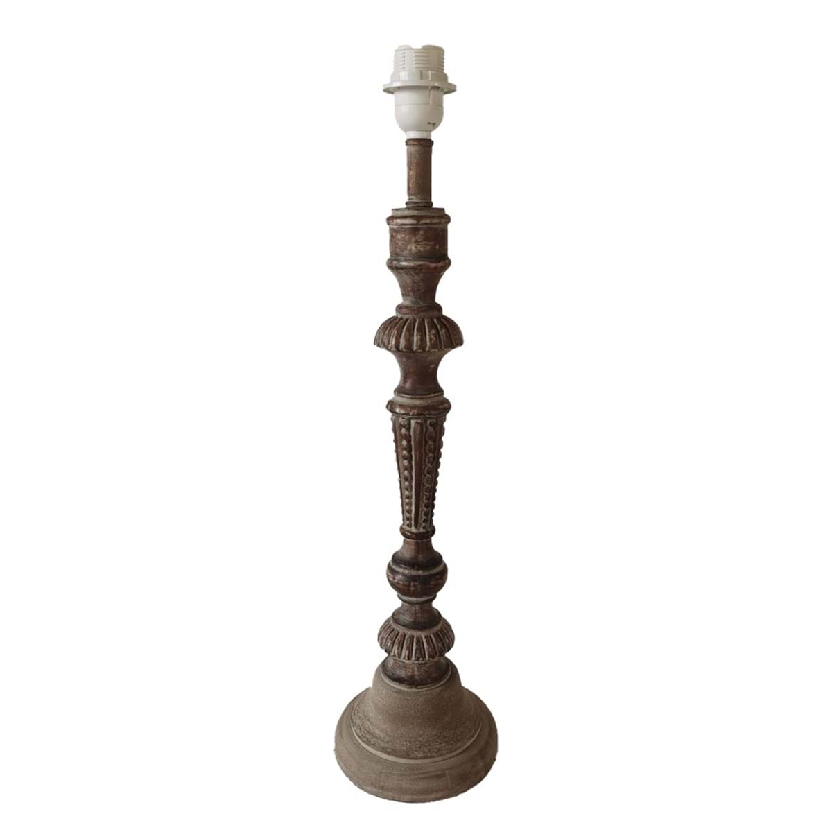 Base lume in legno scuro 60,5-54,5h | Blanc Mariclò
